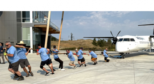 How do a bunch of people drag a plane that far?