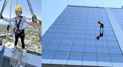 'Holy sh*t, this is high': Rappelling down 23 storeys for charity