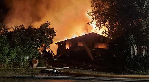 Firefighter makes life-saving rescue from destructive overnight fire in the Shuswap